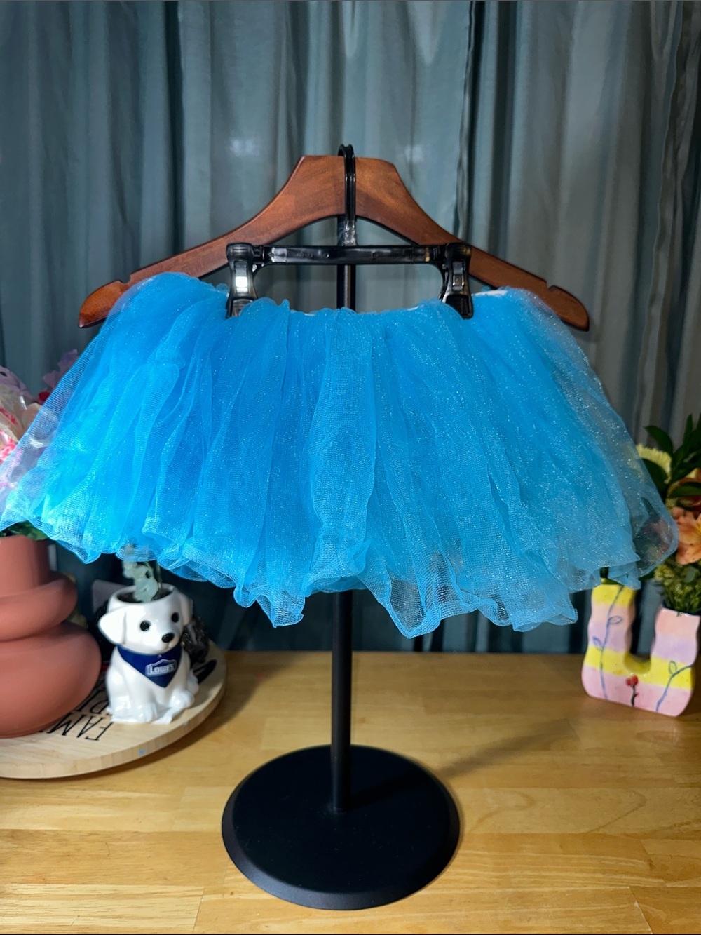 Simplicity Bright Turquoise Tulle Kids Mini Skirt Costume B305